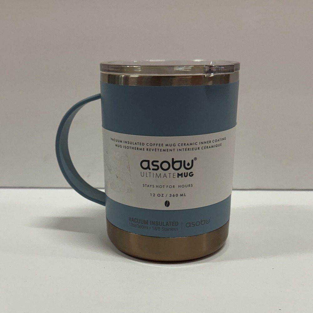 Asobu Stainless Steel‎ Exterior Ceramic Inner Coating Insulated Coffee Mug 12oz